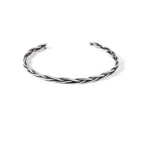 بنگل نقره بافت سیاه قلم