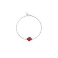 دستبند نقره  ونکلیف قرمز