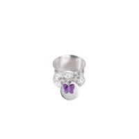 انگشتر نقره استوانه و آویز سواروسکی