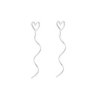 گوشواره نقره پیچی قلب توخالی GH63