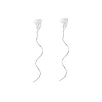 گوشواره نقره پیچی تک بال فرشته FR104